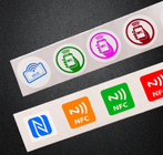 Custom Rewritable RFID NFC 213 NFC215 NFC Sticker Label Tag , NFC white label with printing and encodingA
