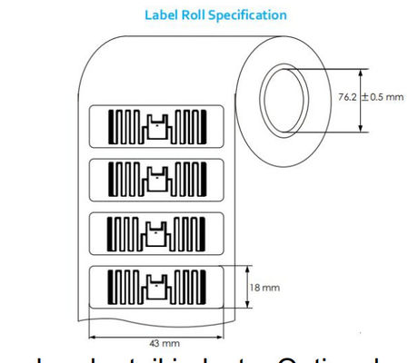 Custom Printable Paper UHF Rfid Tags Passive 44*18mm UHF RFID Wet Inlay