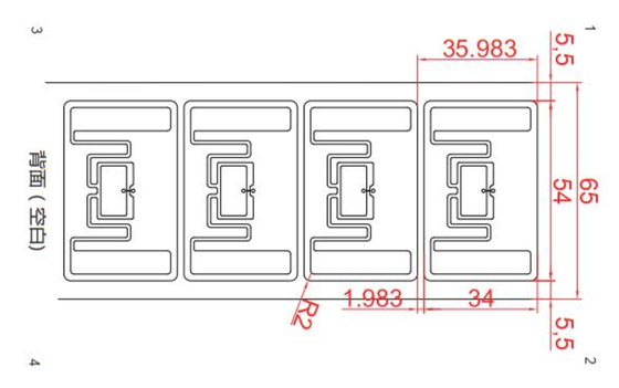Custom Printable Paper UHF Rfid Tags Passive54*34mm UHF RFID Wet Inlay , RFID label LAB5434 , rfid paper label