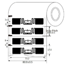 Long Range Passive RFID Label Tags  7 Chip 70×15mm