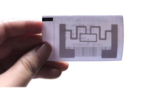  7 Garment UHF RFID System Tag Fabric Woven Polyester Care Label ISO15693