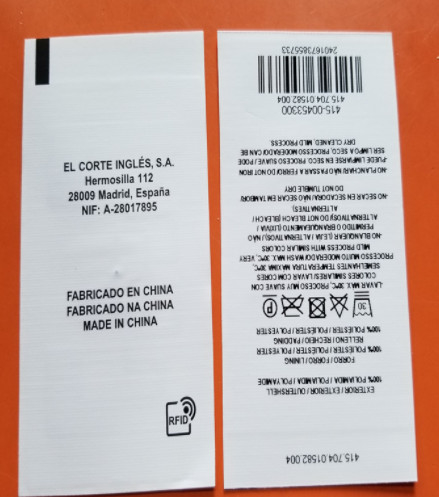 Washable Woven RFID Care Label ISO18000 6 1-5m Long Read Range