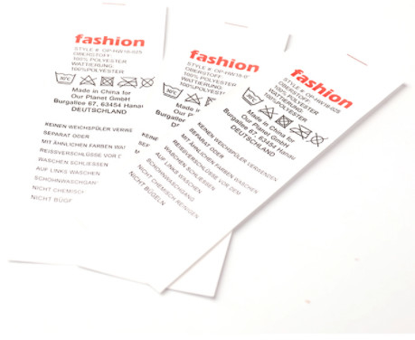 Logo Printing RFID Care Label UHF Cotton Waterproof Battery Free
